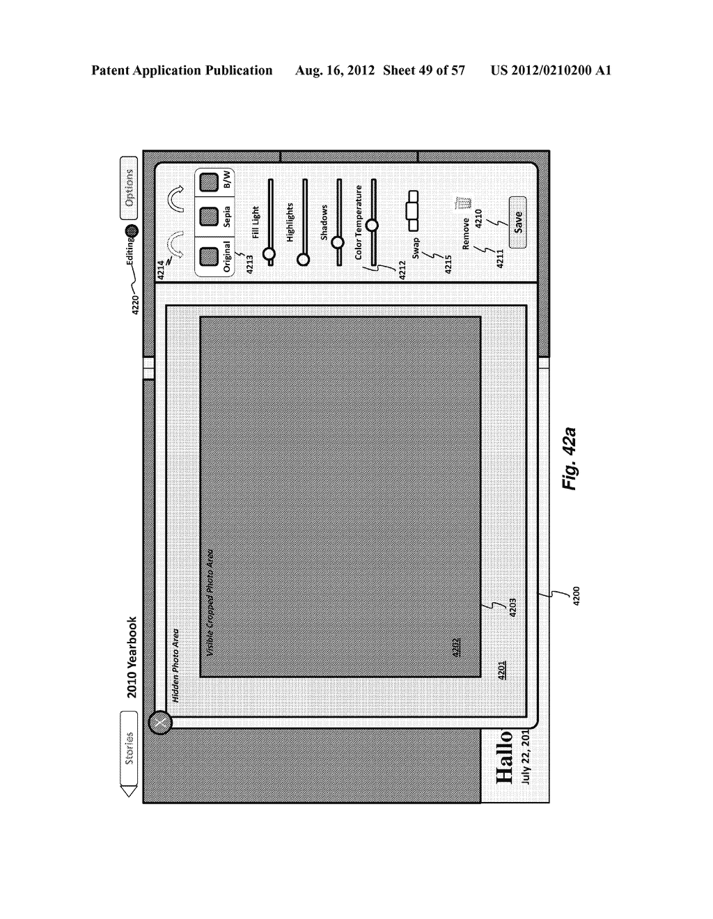 SYSTEM, METHOD, AND TOUCH SCREEN GRAPHICAL USER INTERFACE FOR MANAGING     PHOTOS AND CREATING PHOTO BOOKS - diagram, schematic, and image 50