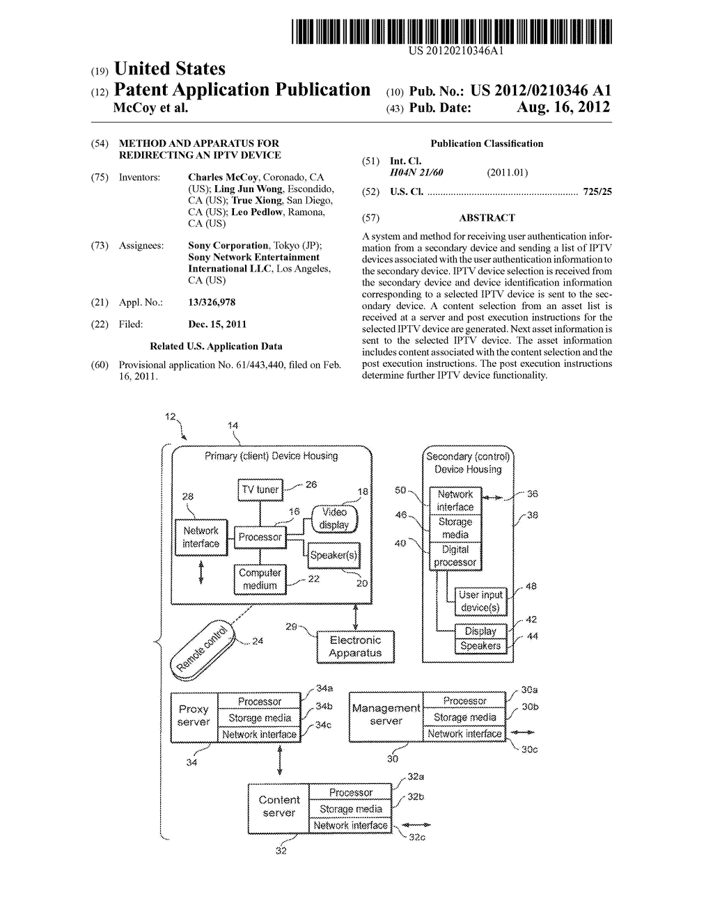 METHOD AND APPARATUS FOR REDIRECTING AN IPTV DEVICE - diagram, schematic, and image 01