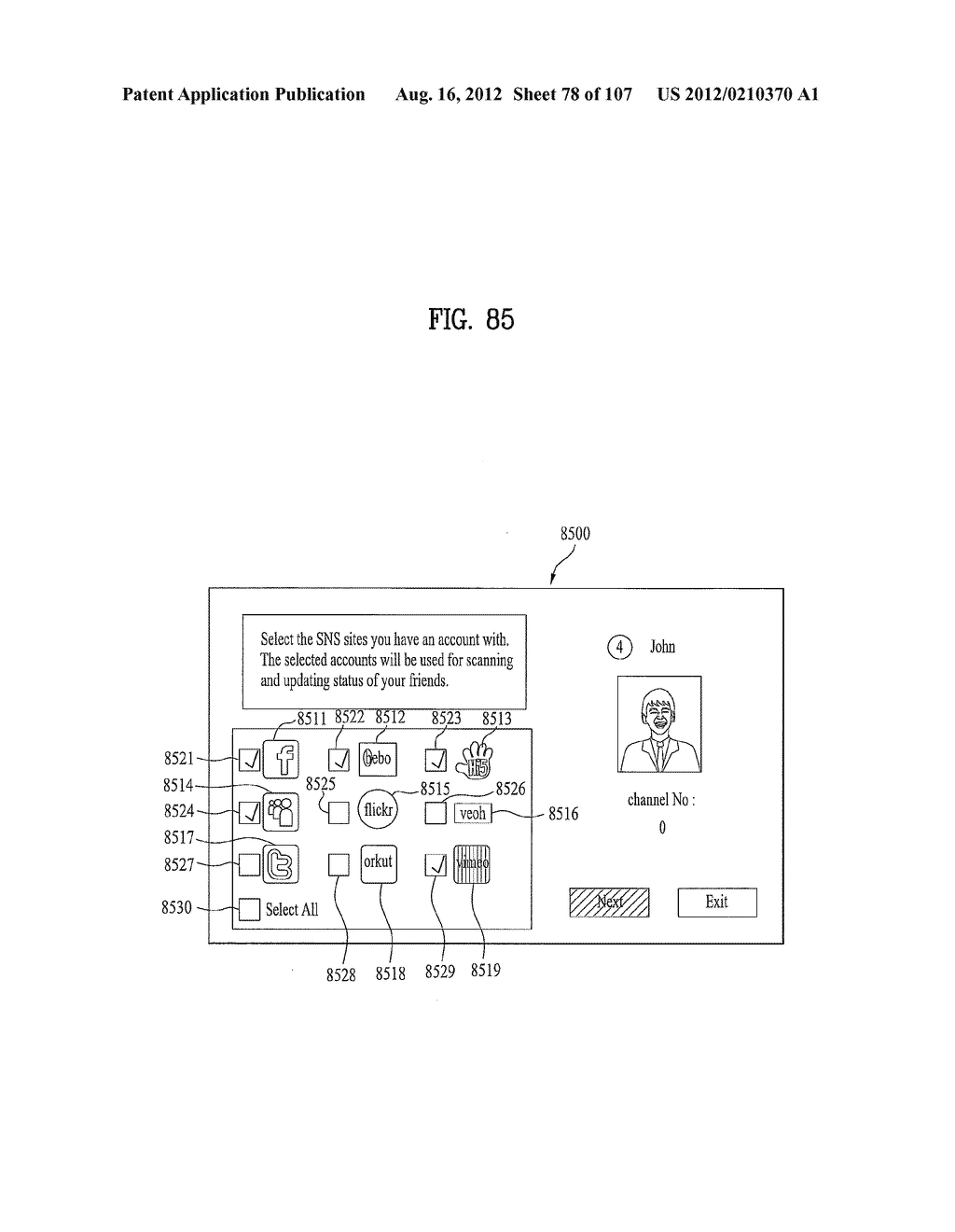 MULTI-PURPOSE DISPLAY DEVICE HAVING A CHANNEL SCAN INTERFACE AND METHOD     FOR CONTROLLING THE SAME - diagram, schematic, and image 79