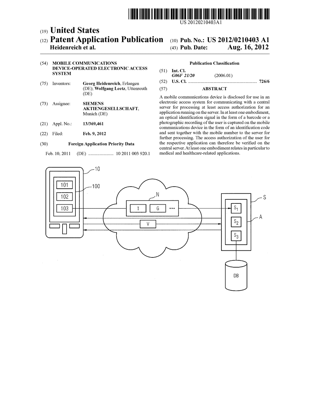 Mobile communications device-operated electronic access system - diagram, schematic, and image 01