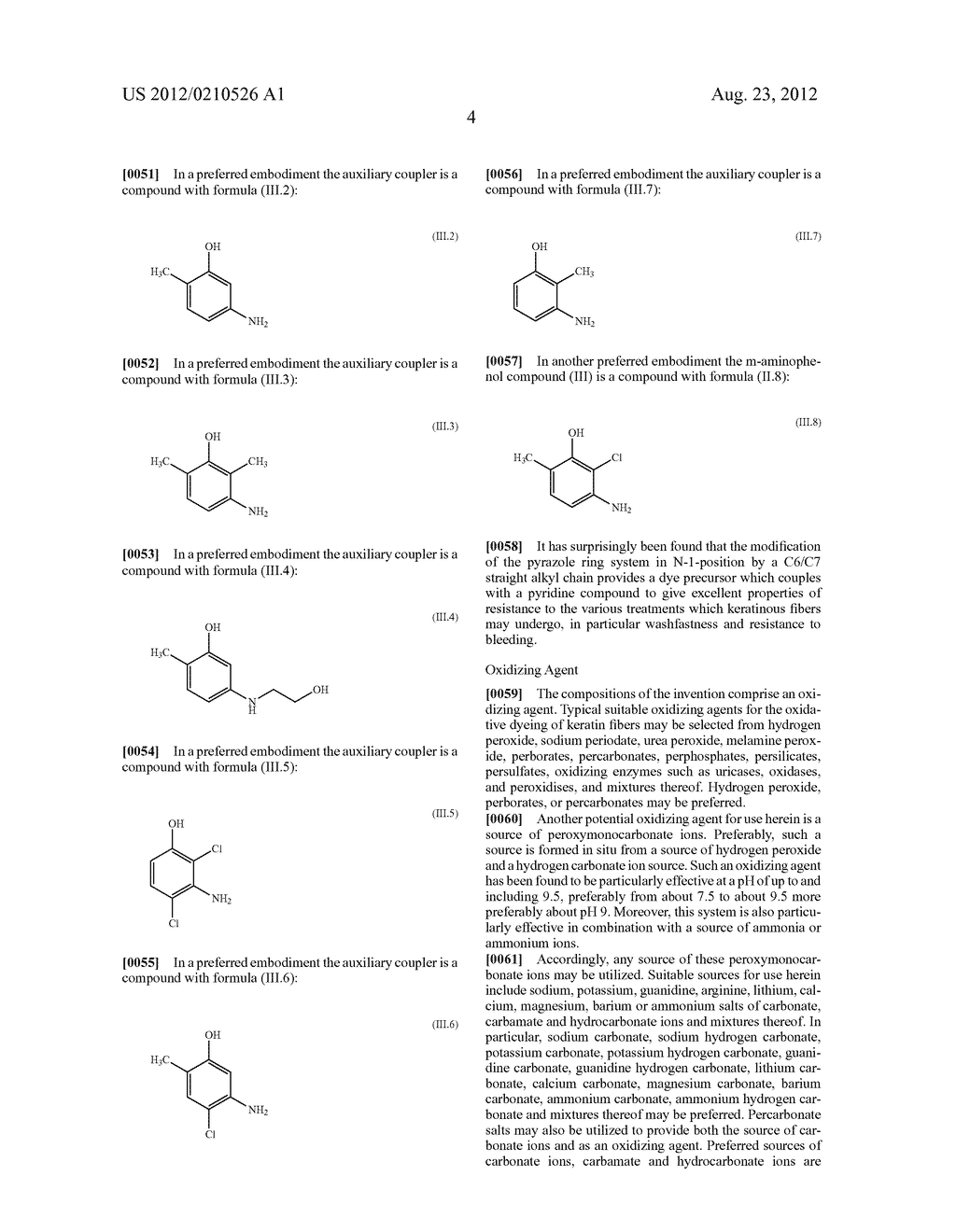 Oxidative Dyeing Compositions Comprising an     1-Hexyl/Heptyl-4,5-diaminopyrazole and a Pyridine and Derivatives Thereof - diagram, schematic, and image 06