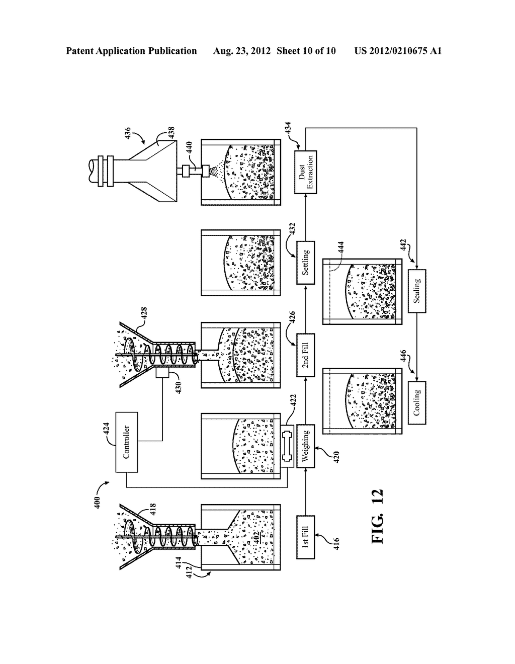 METHOD AND APPARATUS FOR THE TWO STAGE FILLING OF FLEXIBLE POUCHES - diagram, schematic, and image 11