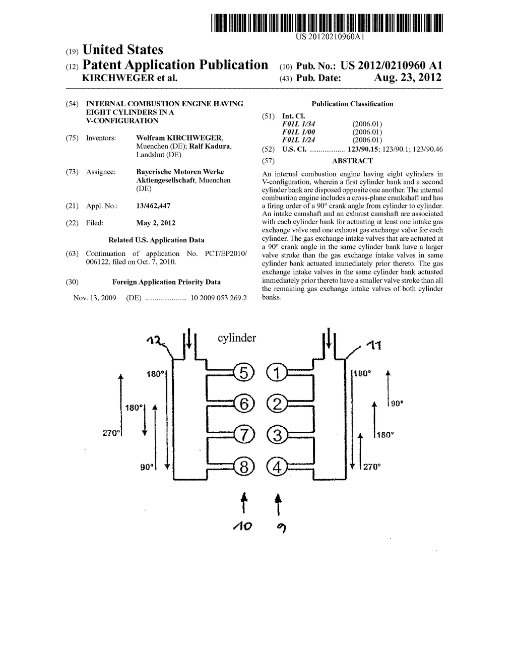 Internal Combustion Engine Having Eight Cylinders in a V-Configuration - diagram, schematic, and image 01