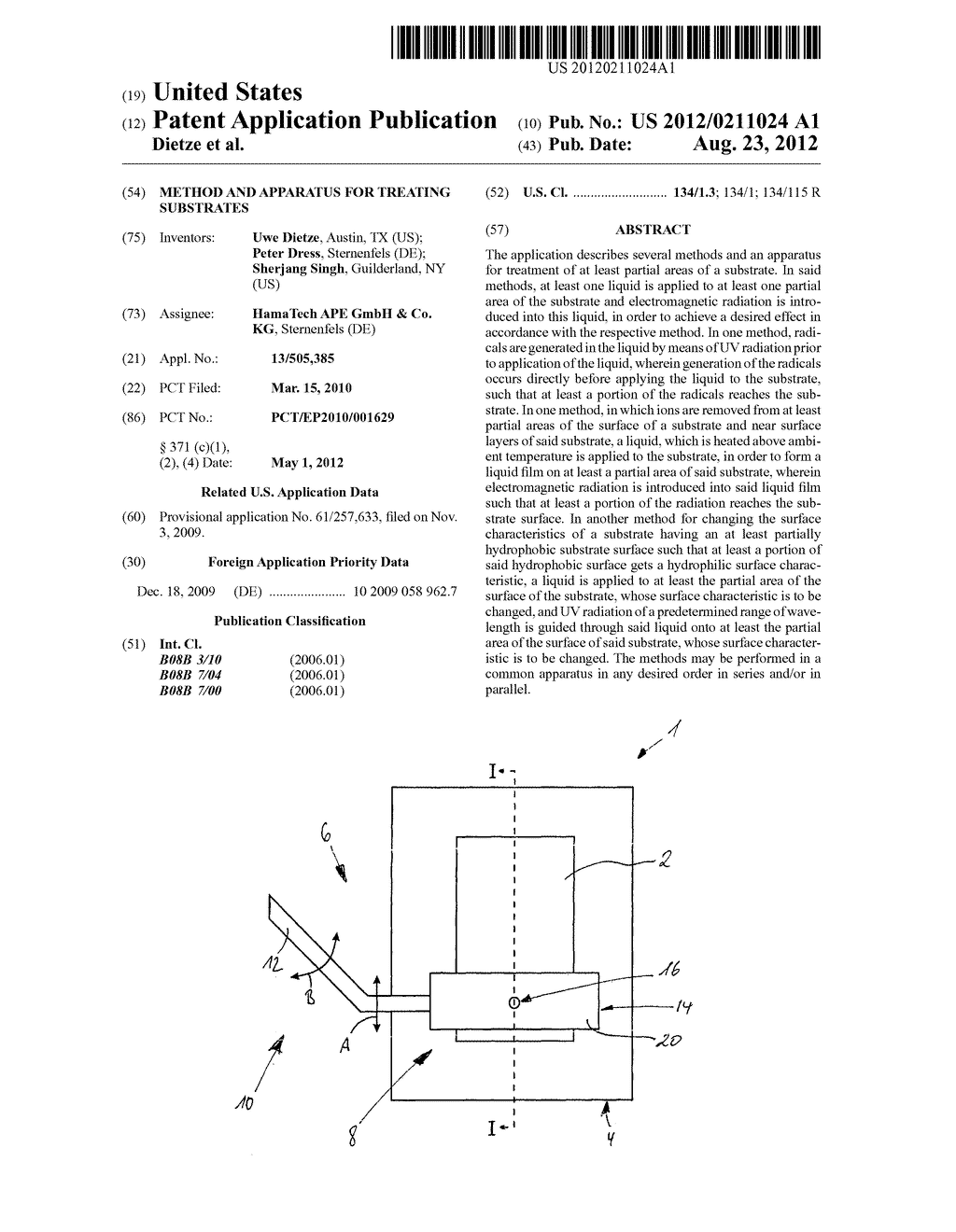 METHOD AND APPARATUS FOR TREATING SUBSTRATES - diagram, schematic, and image 01