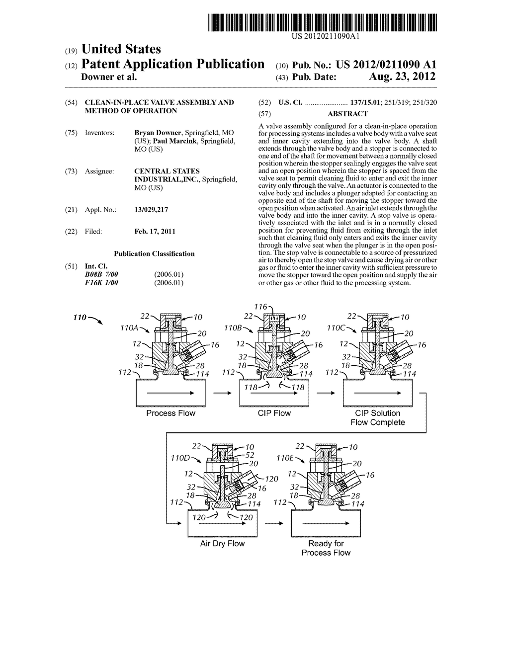 Clean-in-Place Valve Assembly and Method of Operation - diagram, schematic, and image 01