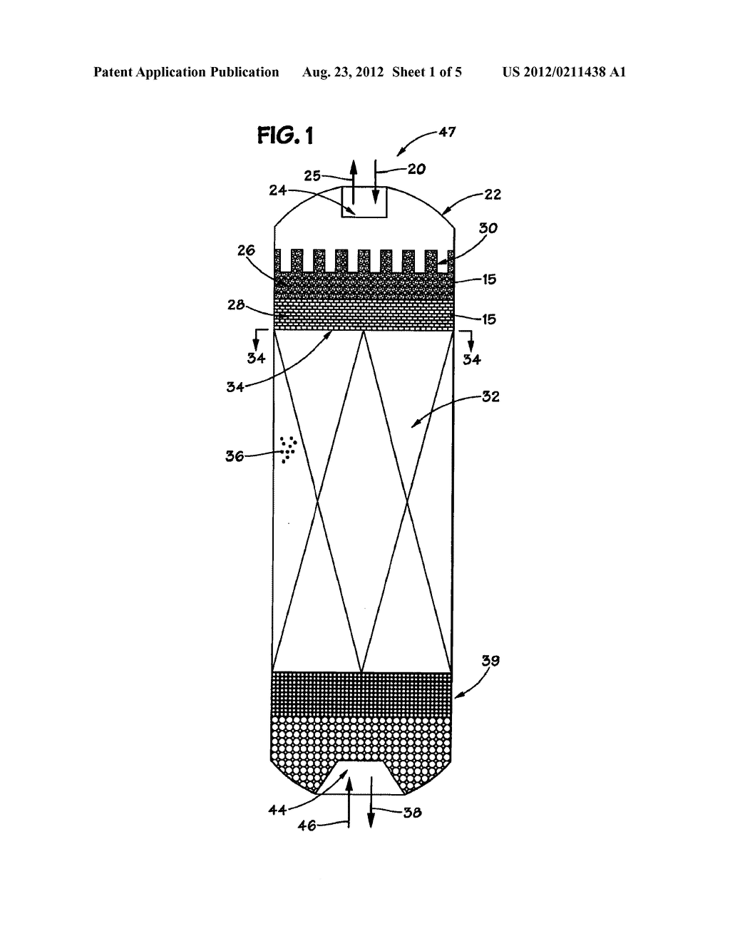 FILTERING MEDIUM AND METHOD FOR CONTACTING SOLIDS CONTAINING FEEDS FOR     CHEMICAL REACTORS - diagram, schematic, and image 02