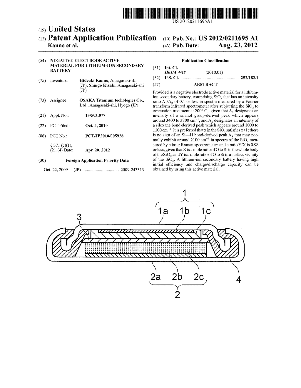 NEGATIVE ELECTRODE ACTIVE MATERIAL FOR LITHIUM-ION SECONDARY BATTERY - diagram, schematic, and image 01