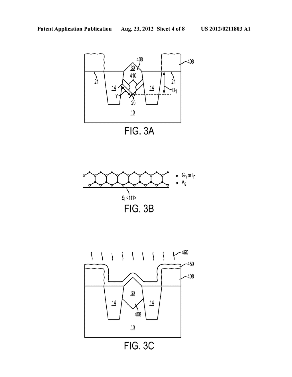 SEMICONDUCTOR DEVICE AND MANUFACTURING METHOD WITH IMPROVED EPITAXIAL     QUALITY OF III-V COMPOUND ON SILICON SURFACES - diagram, schematic, and image 05