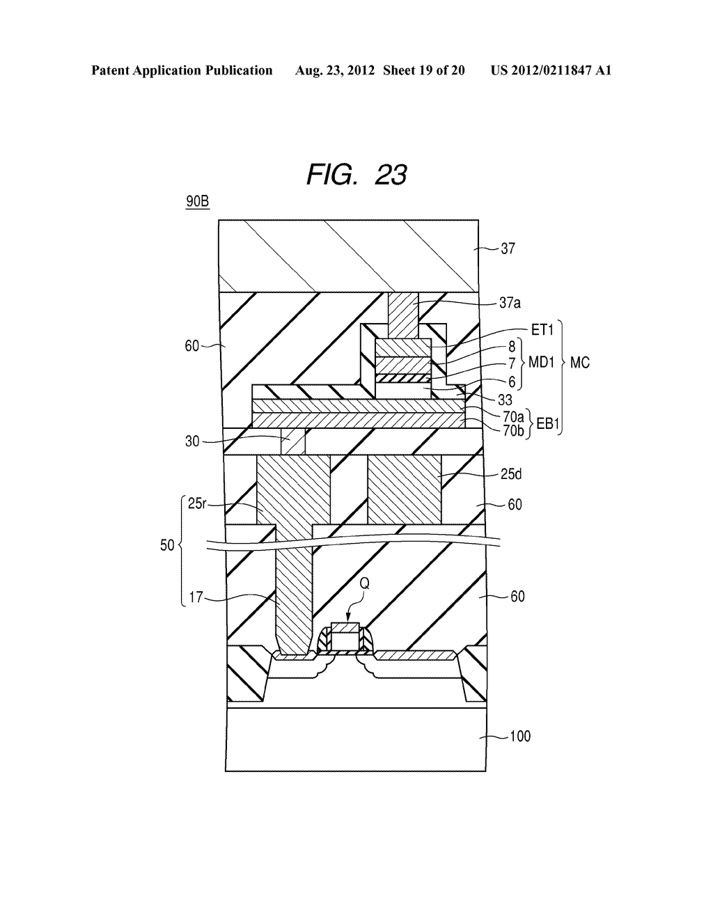 SEMICONDUCTOR DEVICE INCLUDING A MAGNETIC TUNNEL JUNCTION AND METHOD OF     MANUFACTURING THE SAME - diagram, schematic, and image 20