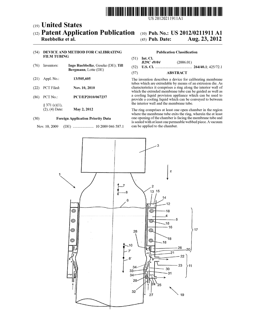 DEVICE AND METHOD FOR CALIBRATING FILM TUBING - diagram, schematic, and image 01