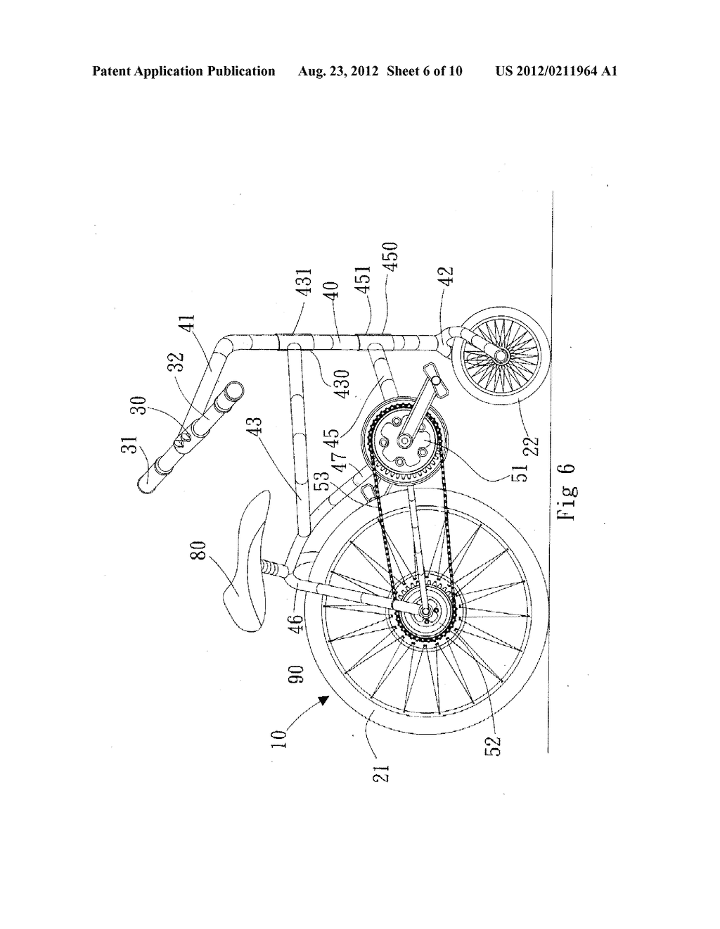 FOLDABLE BICYCLE WITH A LARGE WHEEL AND A SMALL WHEEL - diagram, schematic, and image 07