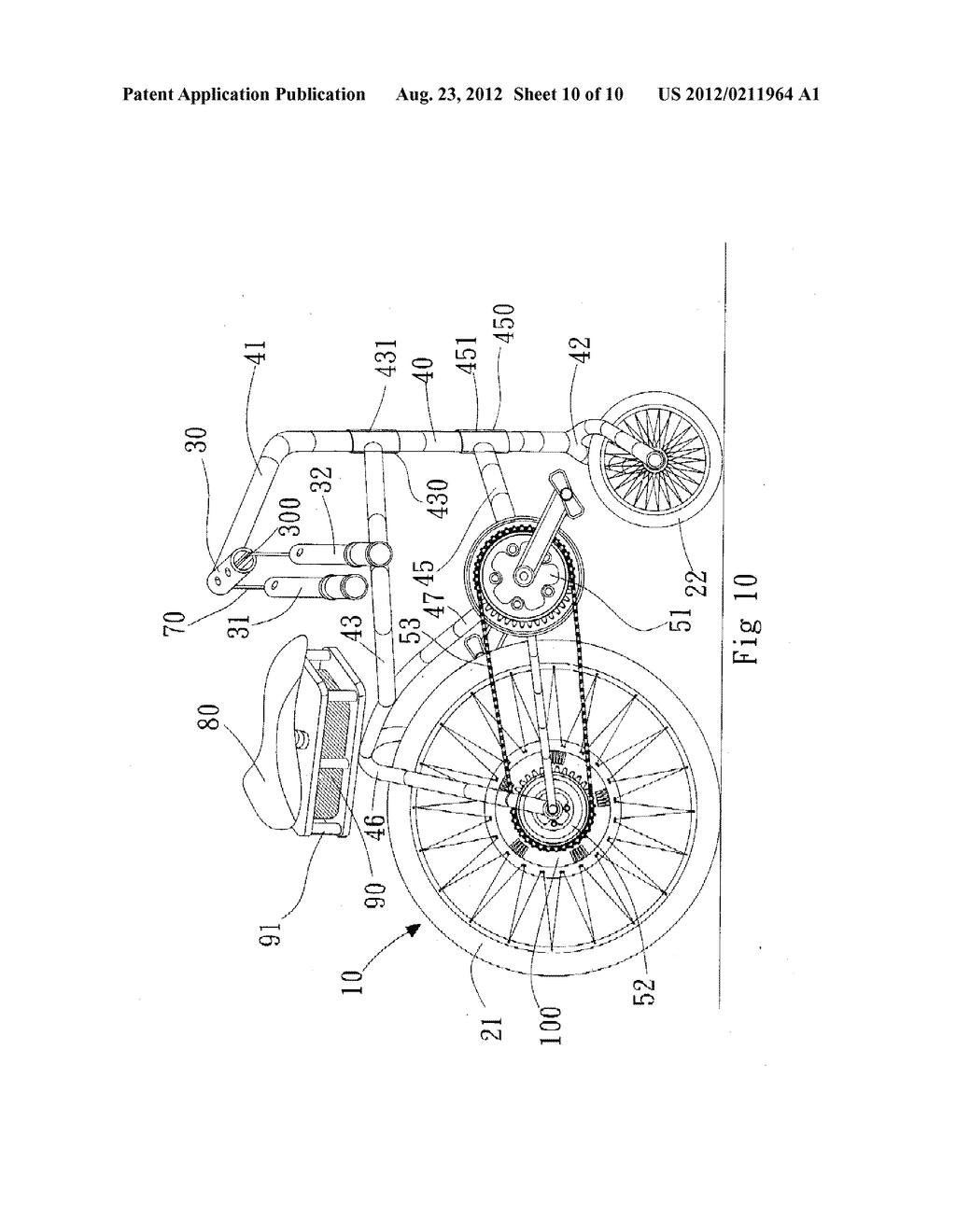 FOLDABLE BICYCLE WITH A LARGE WHEEL AND A SMALL WHEEL - diagram, schematic, and image 11