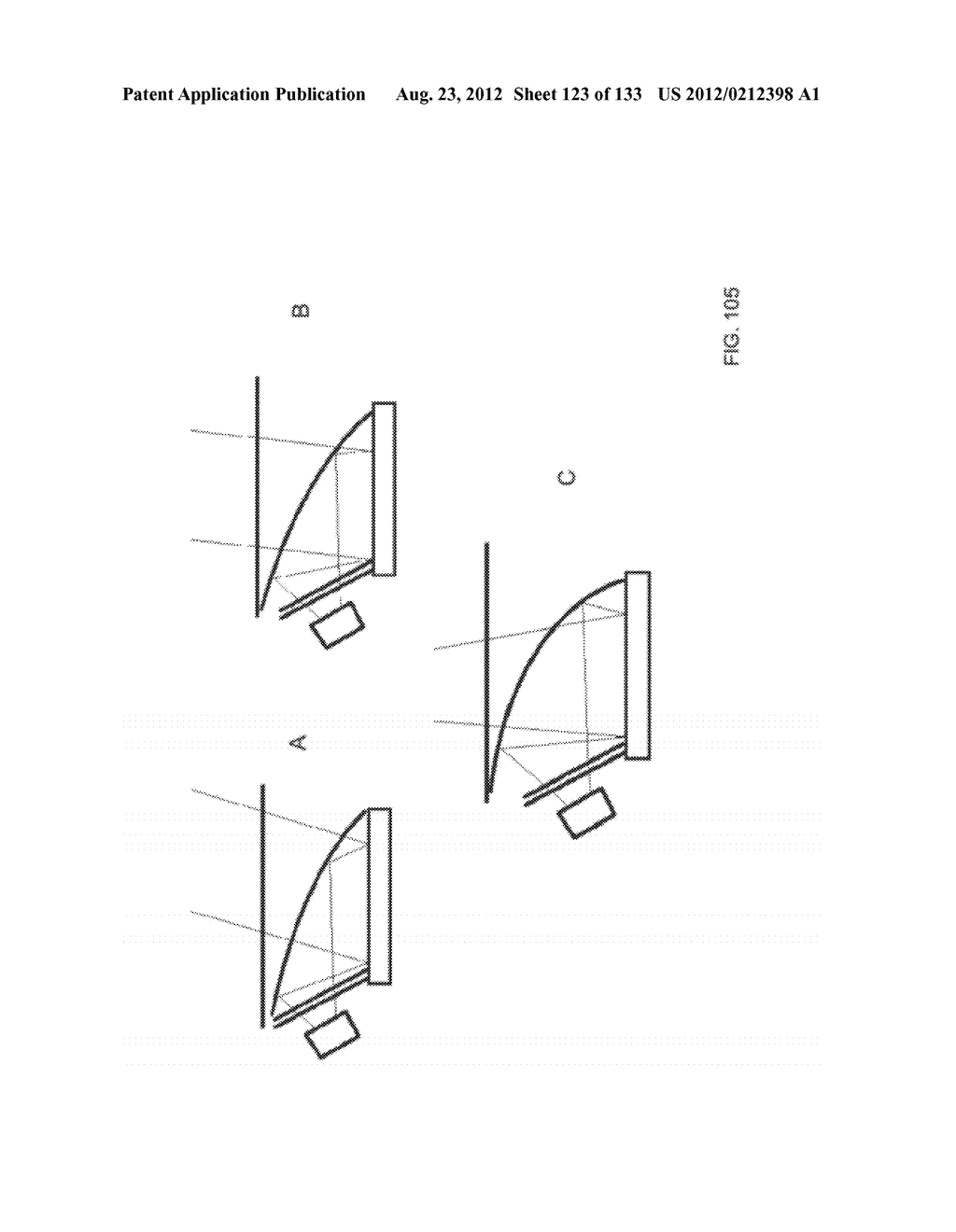 SEE-THROUGH NEAR-EYE DISPLAY GLASSES INCLUDING A PARTIALLY REFLECTIVE,     PARTIALLY TRANSMITTING OPTICAL ELEMENT - diagram, schematic, and image 124