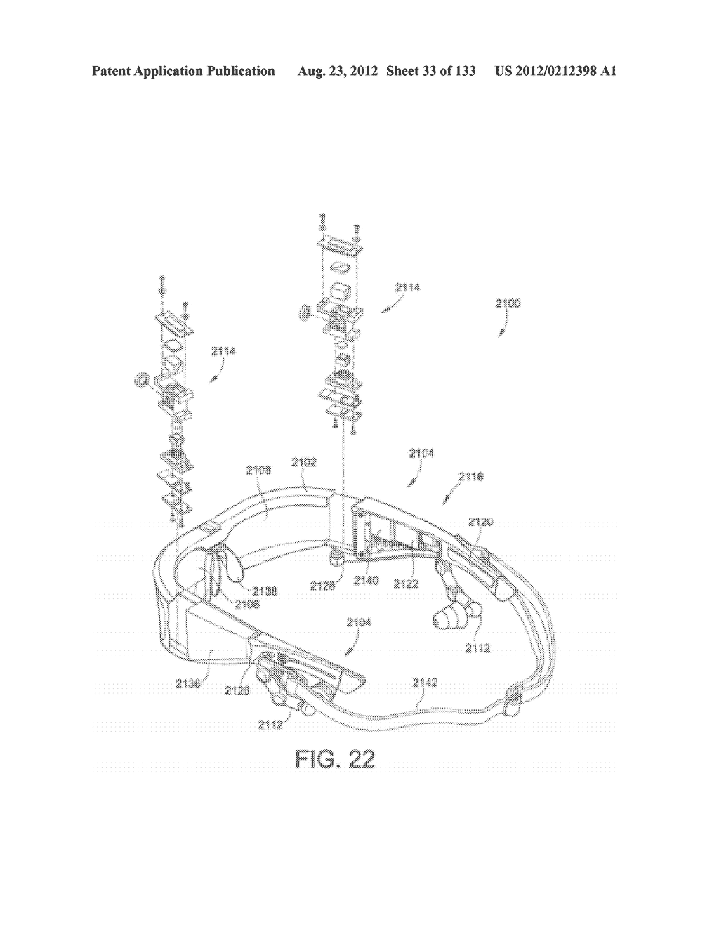 SEE-THROUGH NEAR-EYE DISPLAY GLASSES INCLUDING A PARTIALLY REFLECTIVE,     PARTIALLY TRANSMITTING OPTICAL ELEMENT - diagram, schematic, and image 34