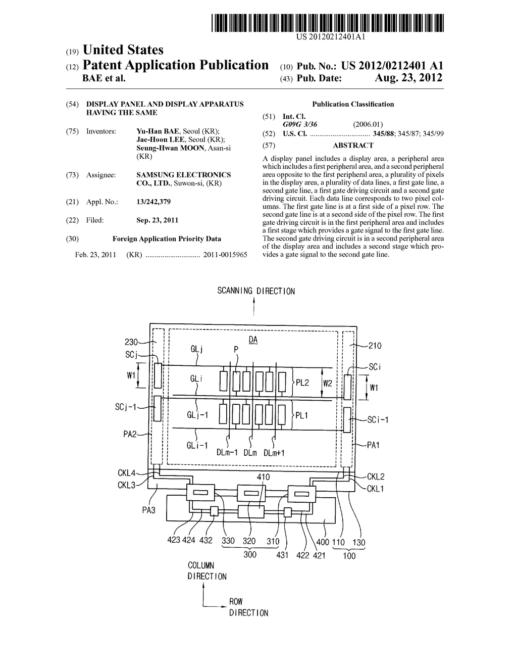 DISPLAY PANEL AND DISPLAY APPARATUS HAVING THE SAME - diagram, schematic, and image 01