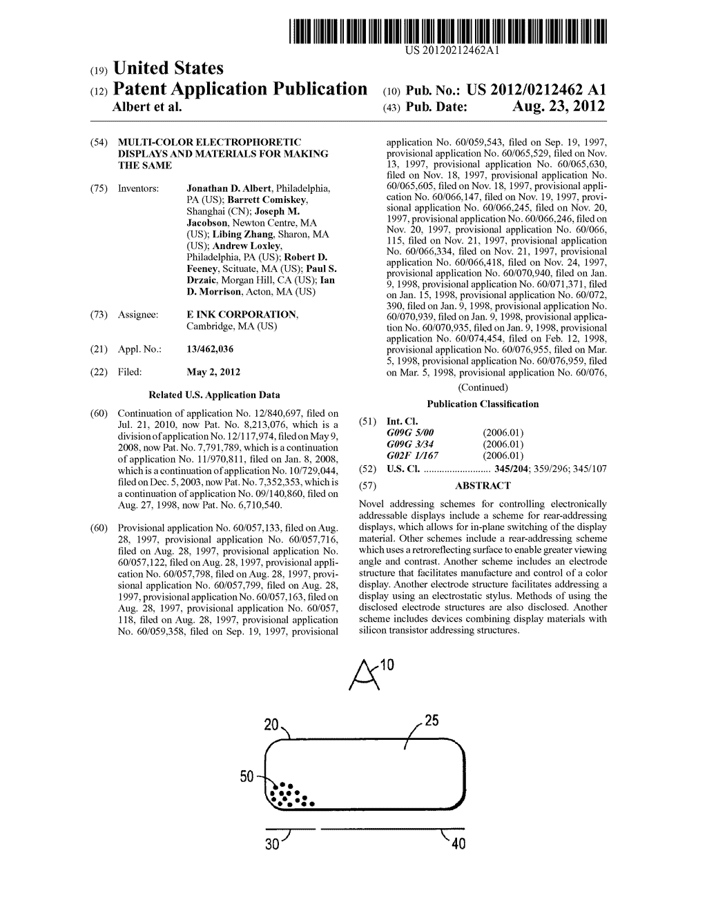 MULTI-COLOR ELECTROPHORETIC DISPLAYS AND MATERIALS FOR MAKING THE SAME - diagram, schematic, and image 01