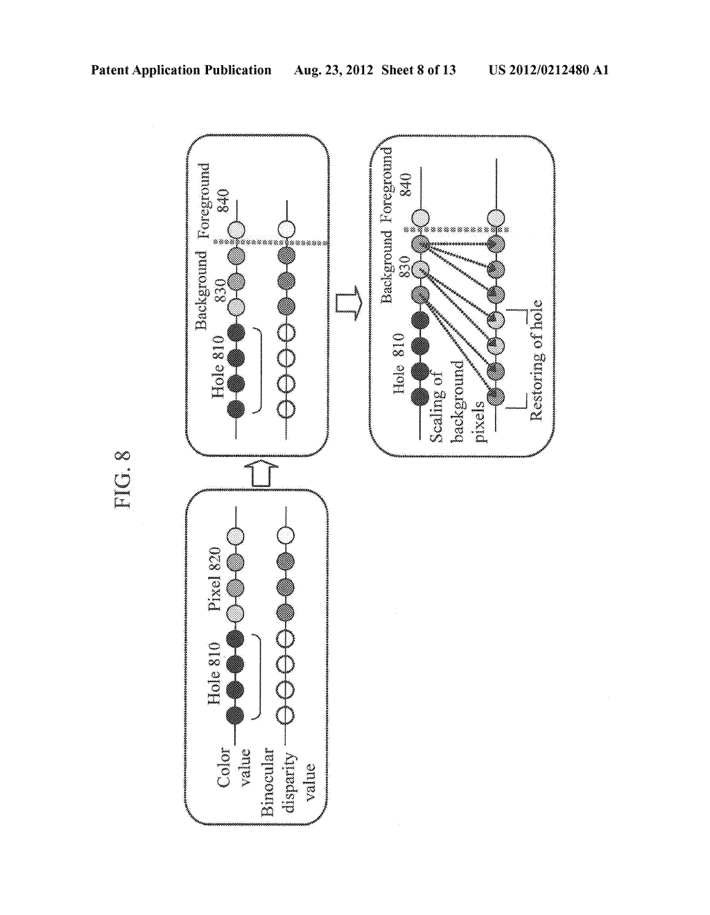 MULTI-VIEW RENDERING APPARATUS AND METHOD USING BACKGROUND PIXEL EXPANSION     AND BACKGROUND-FIRST PATCH MATCHING - diagram, schematic, and image 09