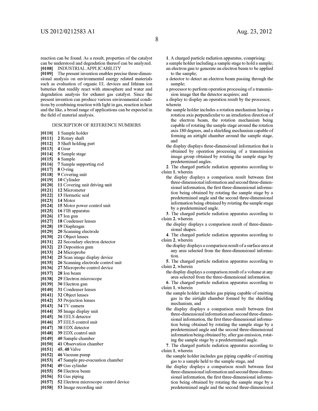 Charged Particle Radiation Apparatus, and Method for Displaying     Three-Dimensional Information in Charged Particle Radiation Apparatus - diagram, schematic, and image 20