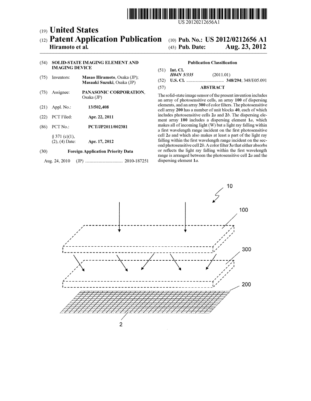 SOLID-STATE IMAGING ELEMENT AND IMAGING DEVICE - diagram, schematic, and image 01