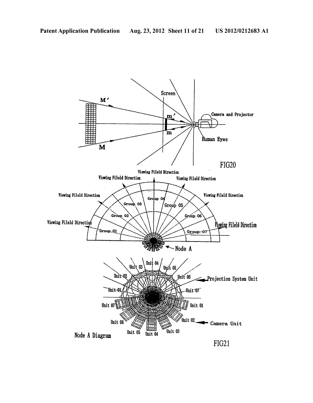 Projection system and method of curved film - diagram, schematic, and image 12