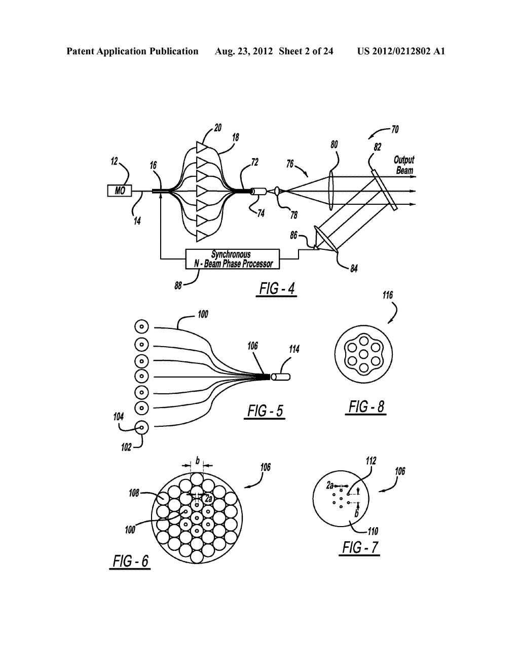 MULTI-CHANNEL FIBER LASER AMPLIFIER COMBINING APPARATUS INCLUDING     INTEGRATED SPECTRAL BEAM COMBINATION AND A TAPERED FIBER BUNDLE HAVING     MULTIPLE FIBER OUTPUTS - diagram, schematic, and image 03