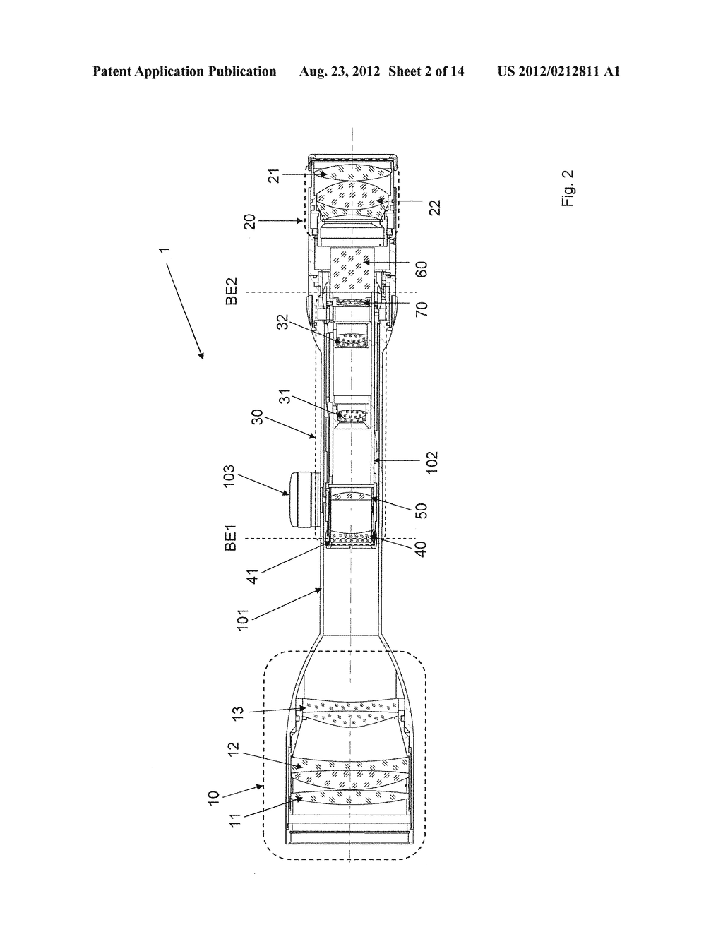 TARGET-FIELD TELESCOPE WITH CORRECTING LENS - diagram, schematic, and image 03