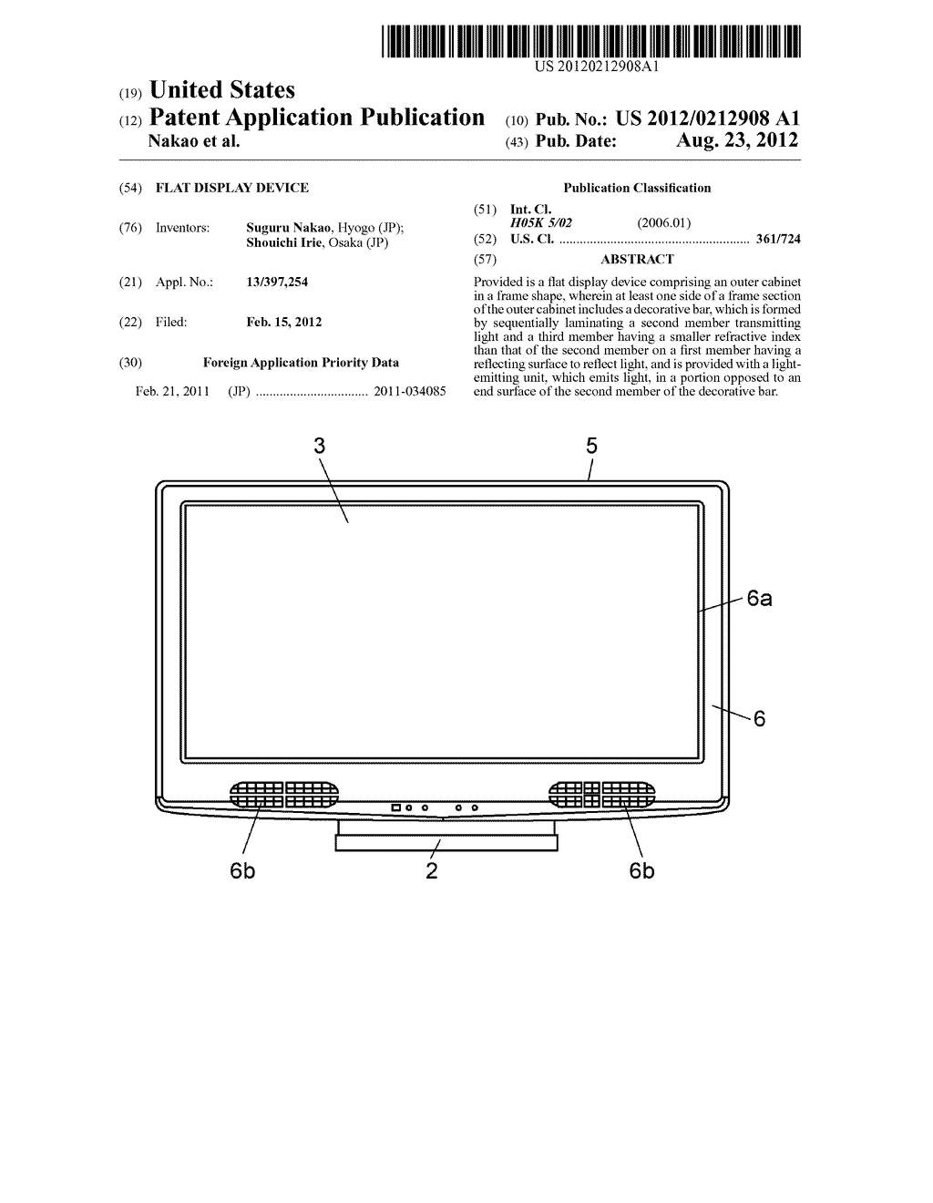 FLAT DISPLAY DEVICE - diagram, schematic, and image 01