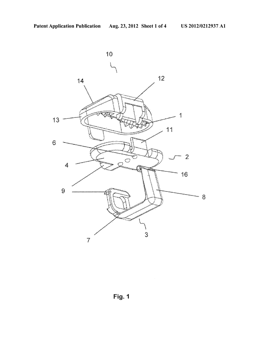 Reflector with fastening device for animal collars - diagram, schematic, and image 02