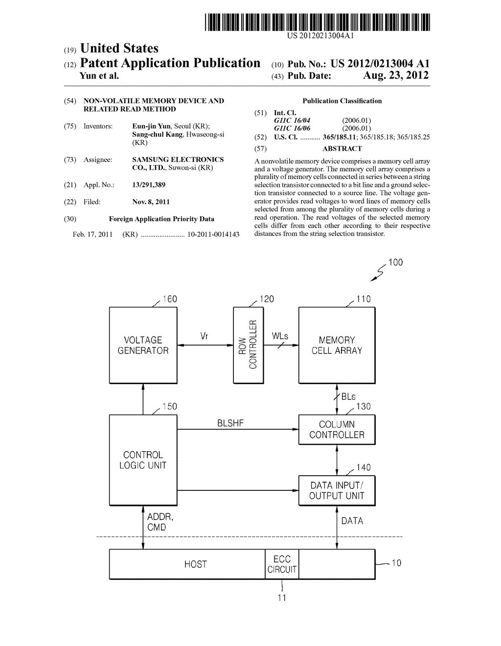 NON-VOLATILE MEMORY DEVICE AND RELATED READ METHOD - diagram, schematic, and image 01