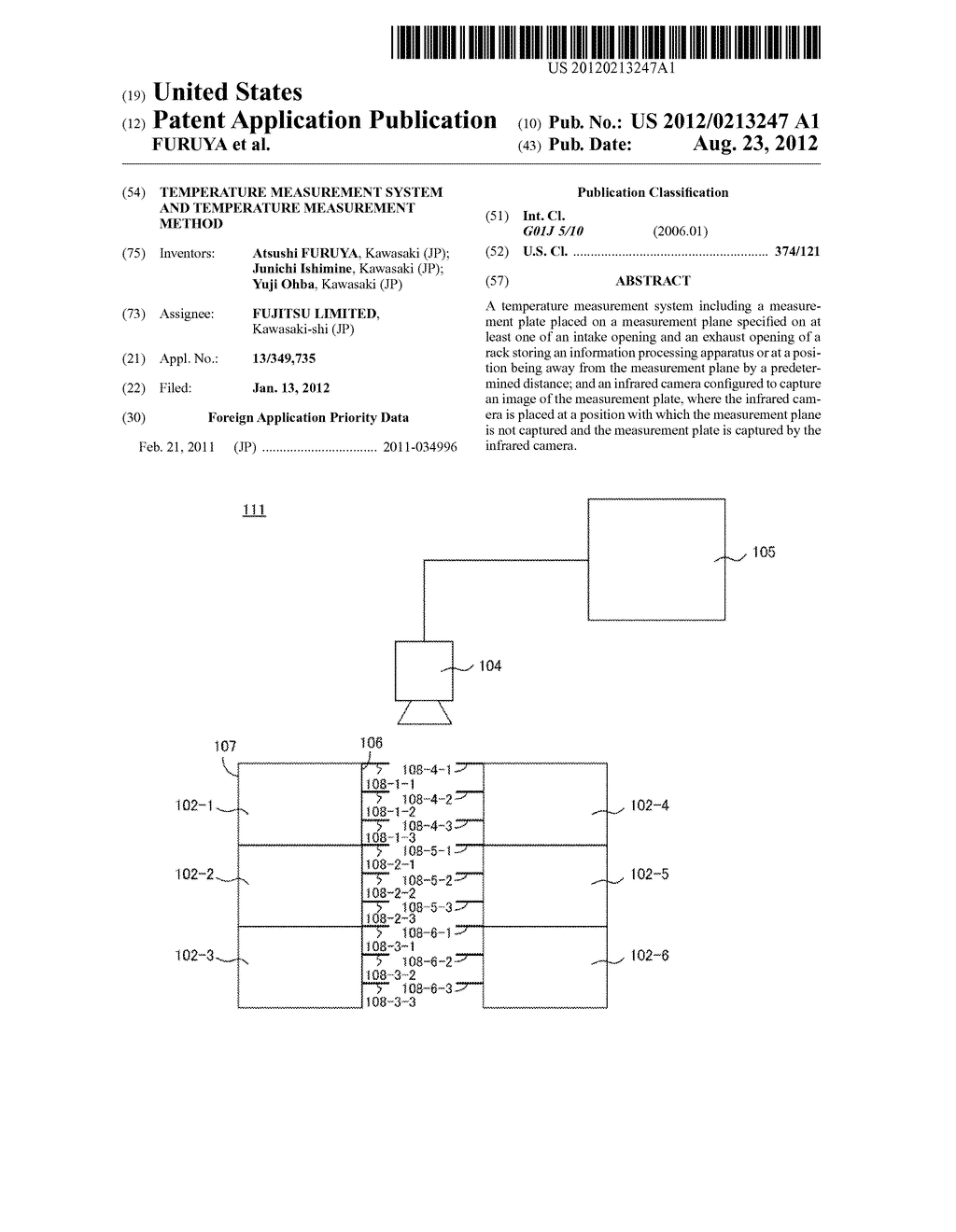 TEMPERATURE MEASUREMENT SYSTEM AND TEMPERATURE MEASUREMENT METHOD - diagram, schematic, and image 01