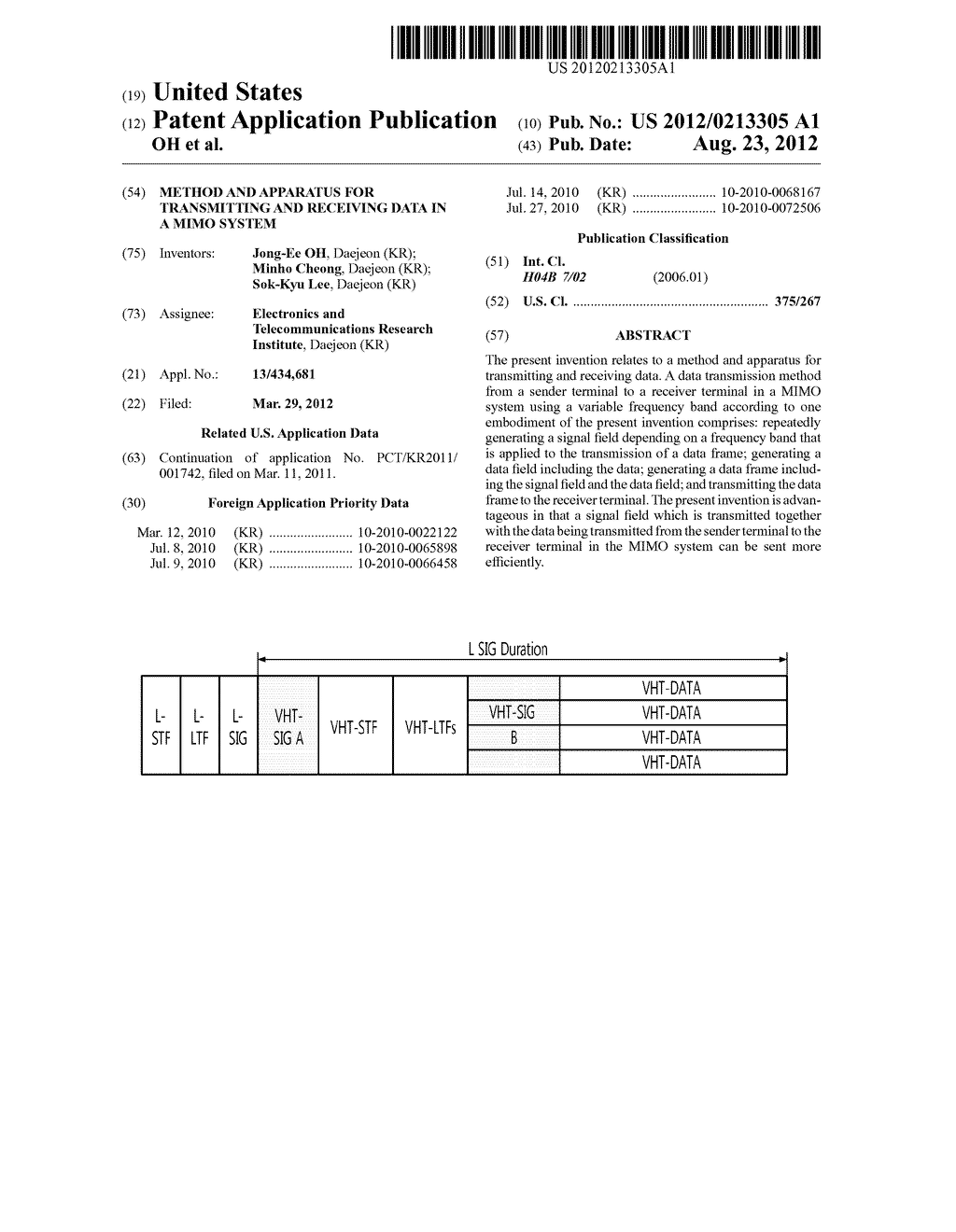 METHOD AND APPARATUS FOR TRANSMITTING AND RECEIVING DATA IN A MIMO SYSTEM - diagram, schematic, and image 01