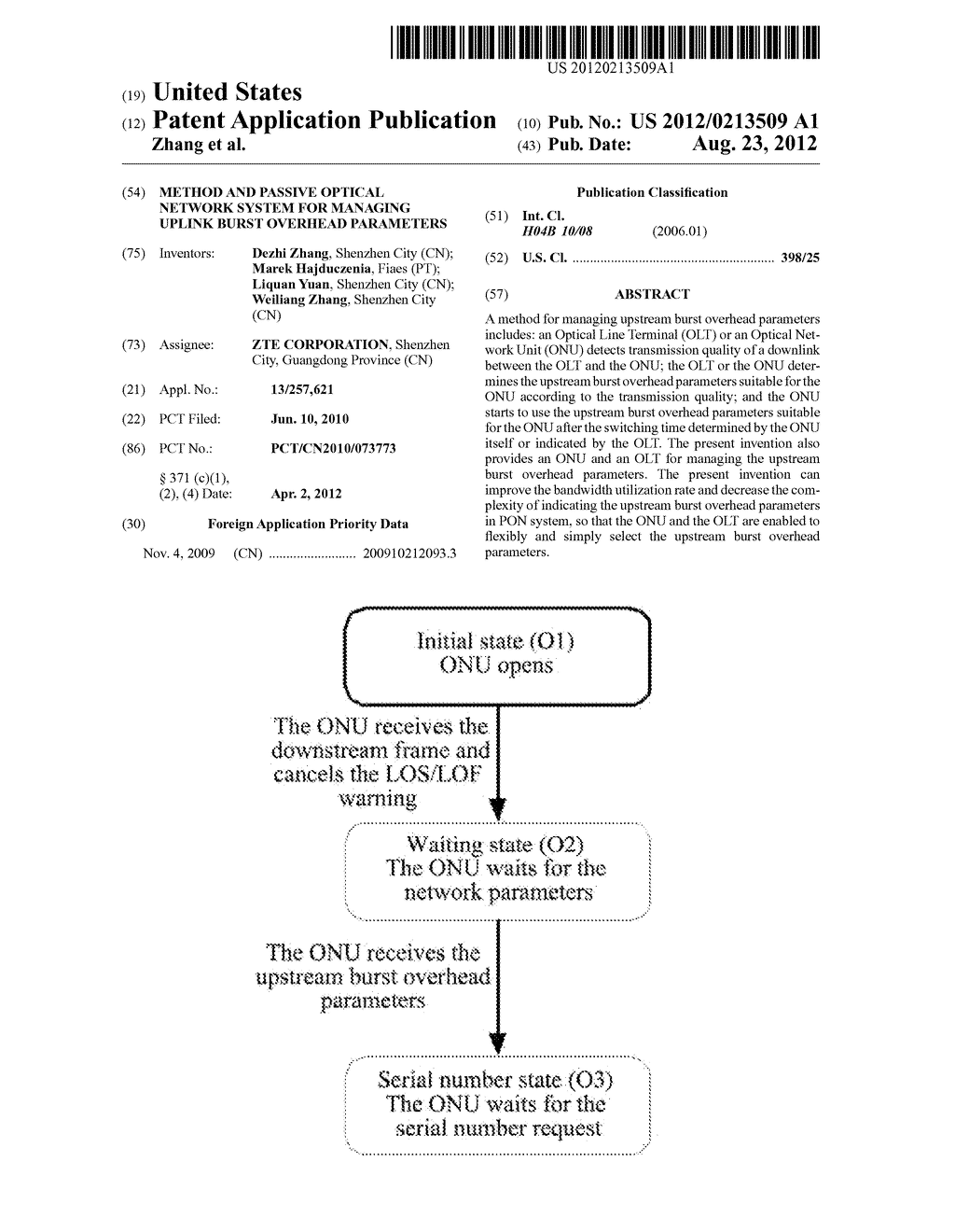 Method and Passive Optical Network System for Managing Uplink Burst     Overhead Parameters - diagram, schematic, and image 01