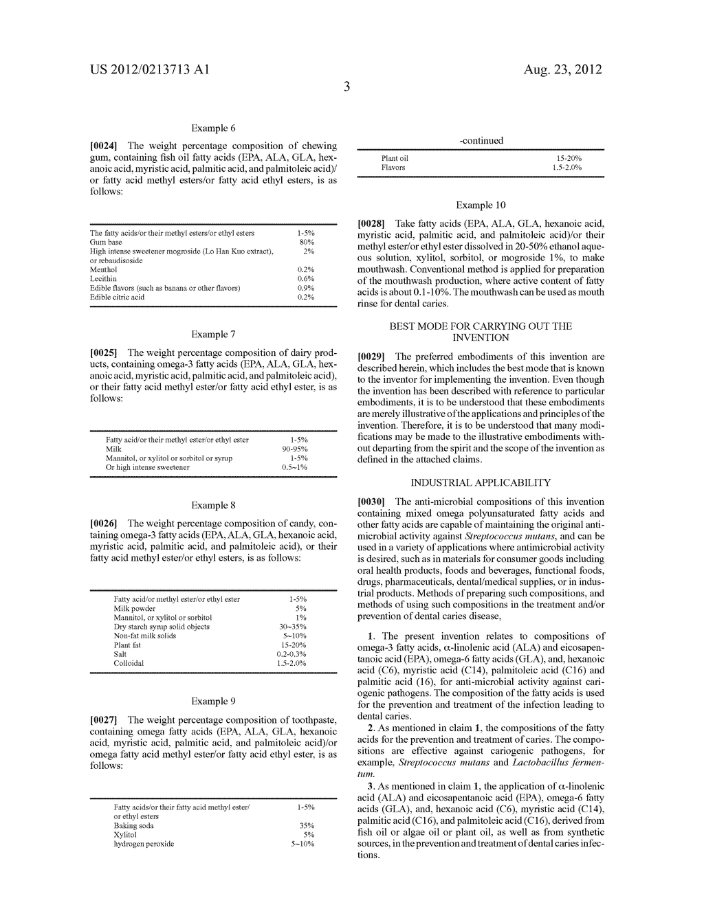 Compositions of omega fatty acids for the prevention and treatment of     dental caries resulting from oral infections - diagram, schematic, and image 04