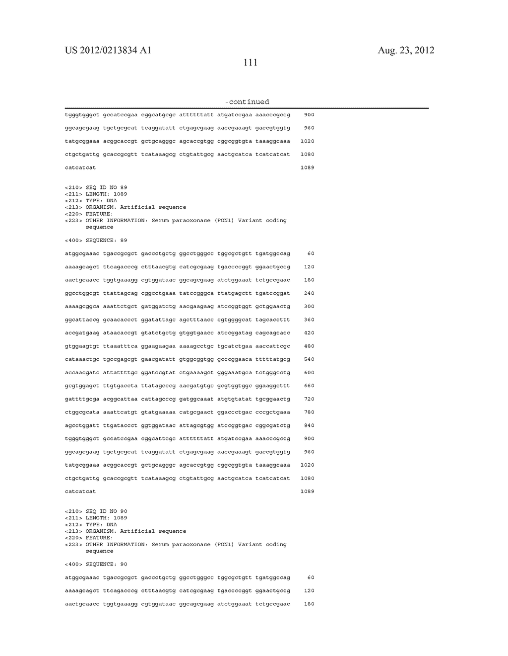 ISOLATED PON1 POLYPEPTIDES, POLYNUCLEOTIDES ENCODING SAME AND USES THEREOF     IN TREATING OR PREVENTING ORGANOPHOSPHATE EXPOSURE ASSOCIATED DAMAGE - diagram, schematic, and image 139