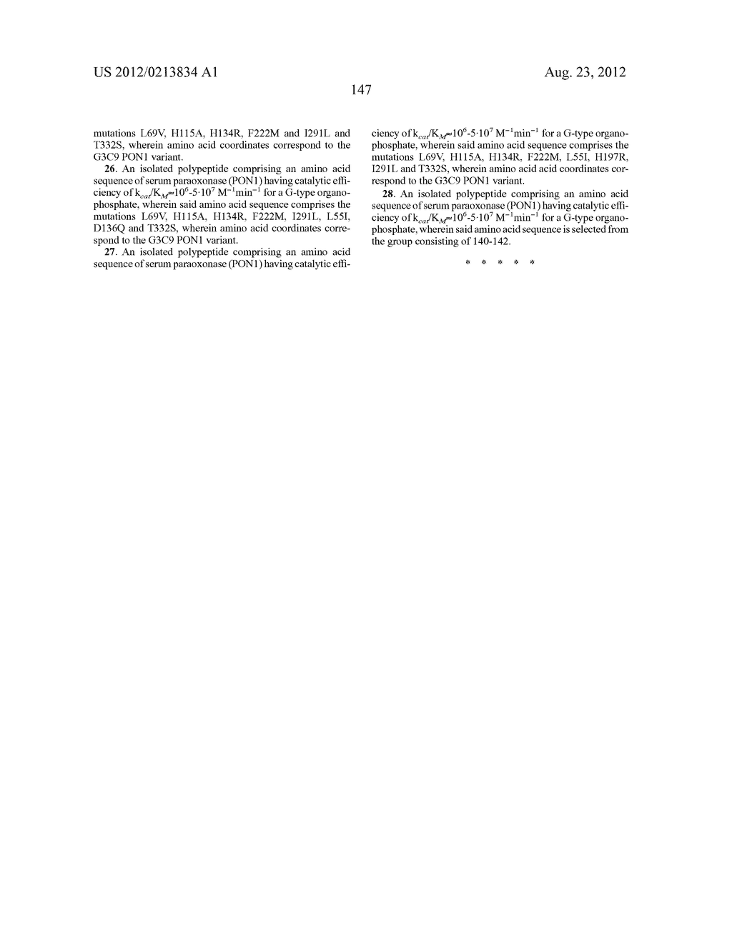 ISOLATED PON1 POLYPEPTIDES, POLYNUCLEOTIDES ENCODING SAME AND USES THEREOF     IN TREATING OR PREVENTING ORGANOPHOSPHATE EXPOSURE ASSOCIATED DAMAGE - diagram, schematic, and image 175