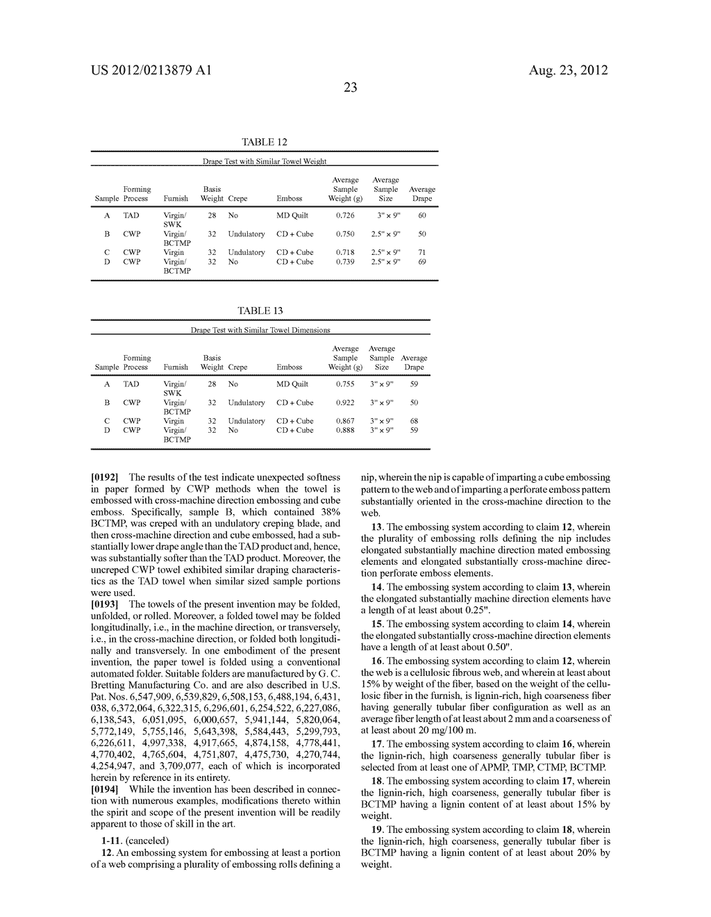 EMBOSSING SYSTEM AND PRODUCT MADE THEREBY WITH BOTH PERFORATE BOSSES IN     THE CROSS MACHINE DIRECTION AND A MACRO PATTERN - diagram, schematic, and image 59