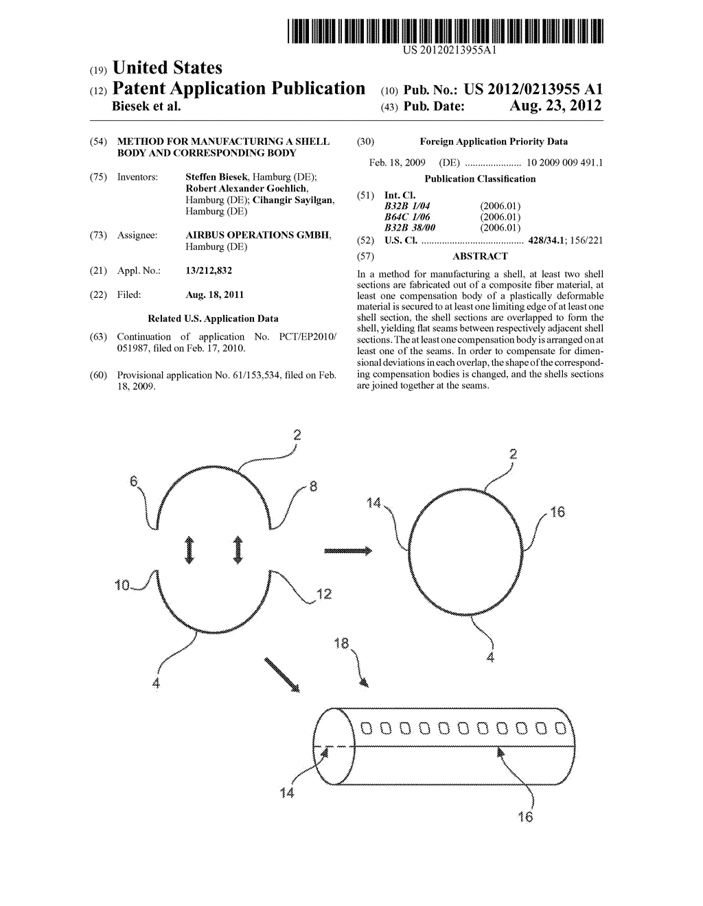 METHOD FOR MANUFACTURING A SHELL BODY AND CORRESPONDING BODY - diagram, schematic, and image 01