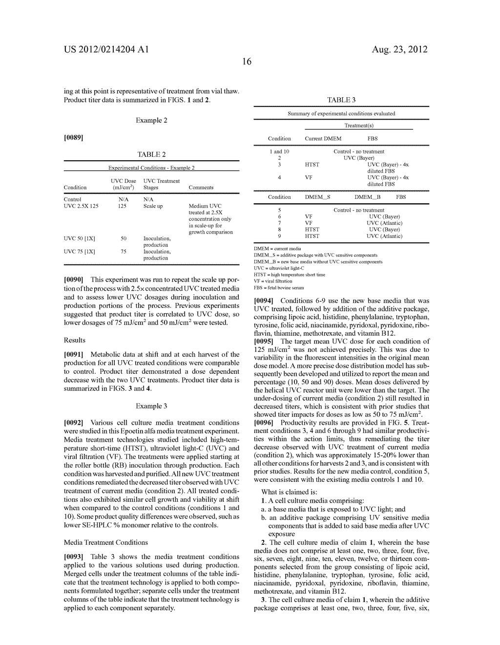 CELL CULTURE MEDIA FOR UVC EXPOSURE AND METHODS RELATED THERETO - diagram, schematic, and image 22