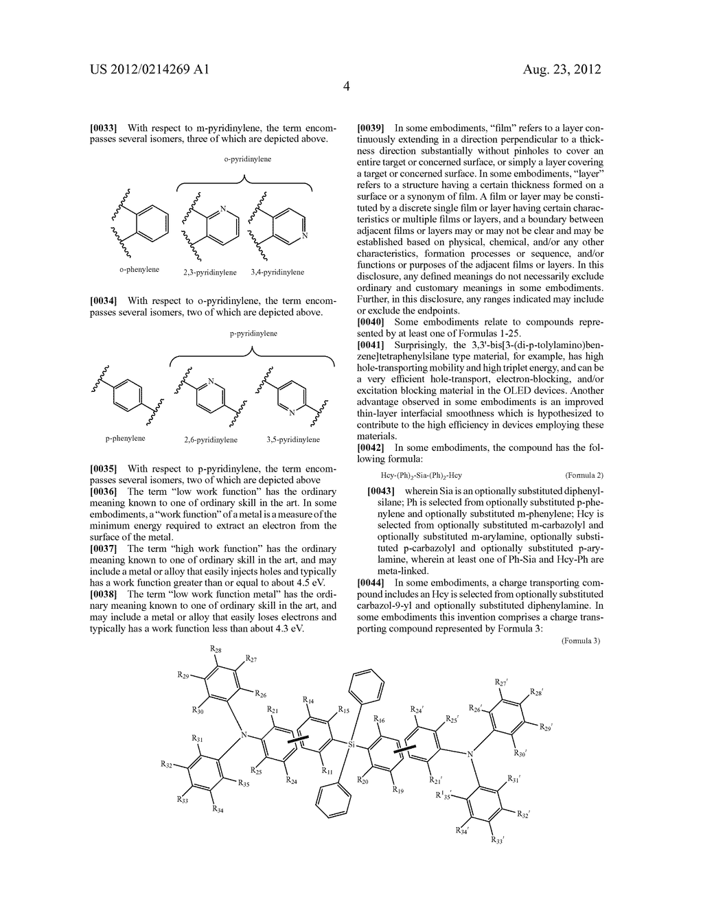 TETRAPHENYLSILANE COMPOUNDS SUITABLE AS ORGANIC HOLE-TRANSPORT MATERIALS - diagram, schematic, and image 10