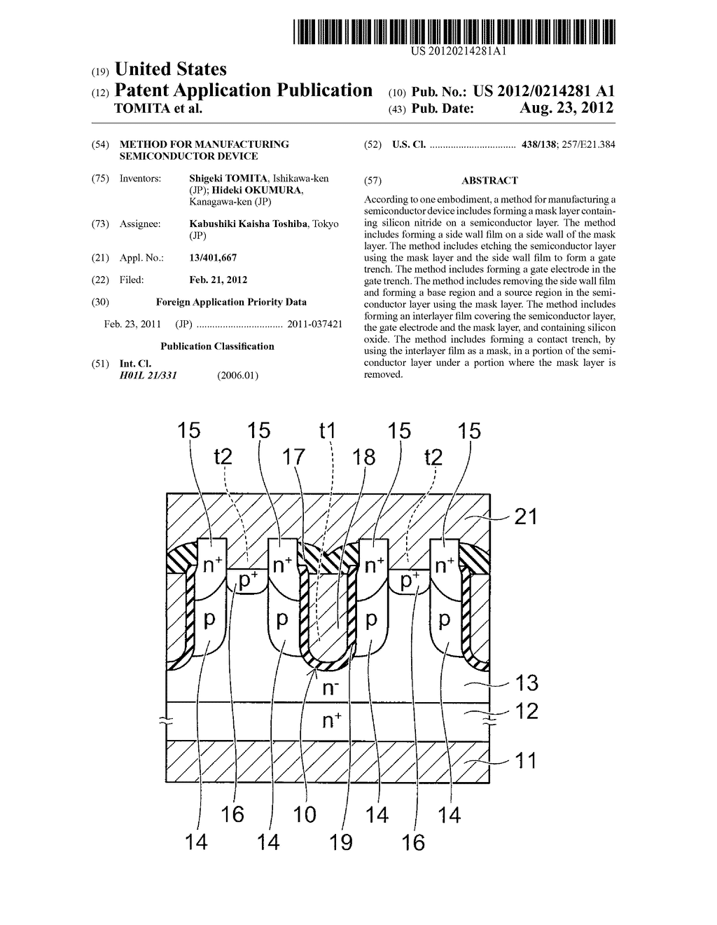 METHOD FOR MANUFACTURING SEMICONDUCTOR DEVICE - diagram, schematic, and image 01