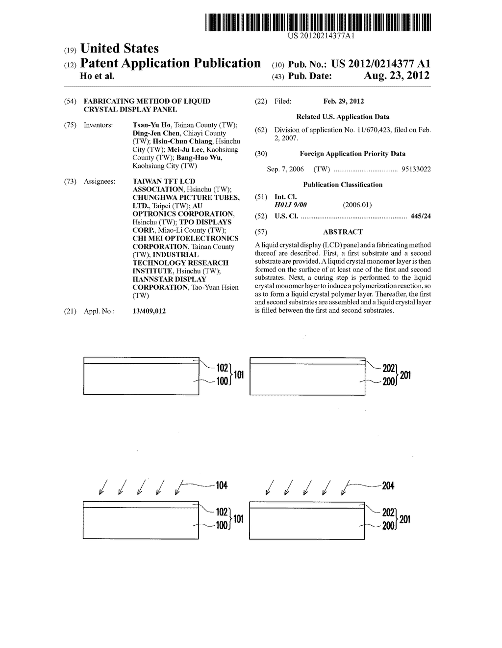 FABRICATING METHOD OF LIQUID CRYSTAL DISPLAY PANEL - diagram, schematic, and image 01