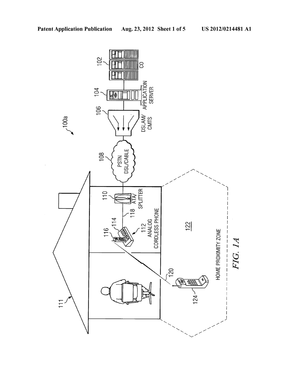 SYSTEM AND METHOD FOR A MULTIMODE HANDSET FOR TRANSFERRING TELEPHONE CALLS     BETWEEN MOBILE AND CORDLESS MODES - diagram, schematic, and image 02