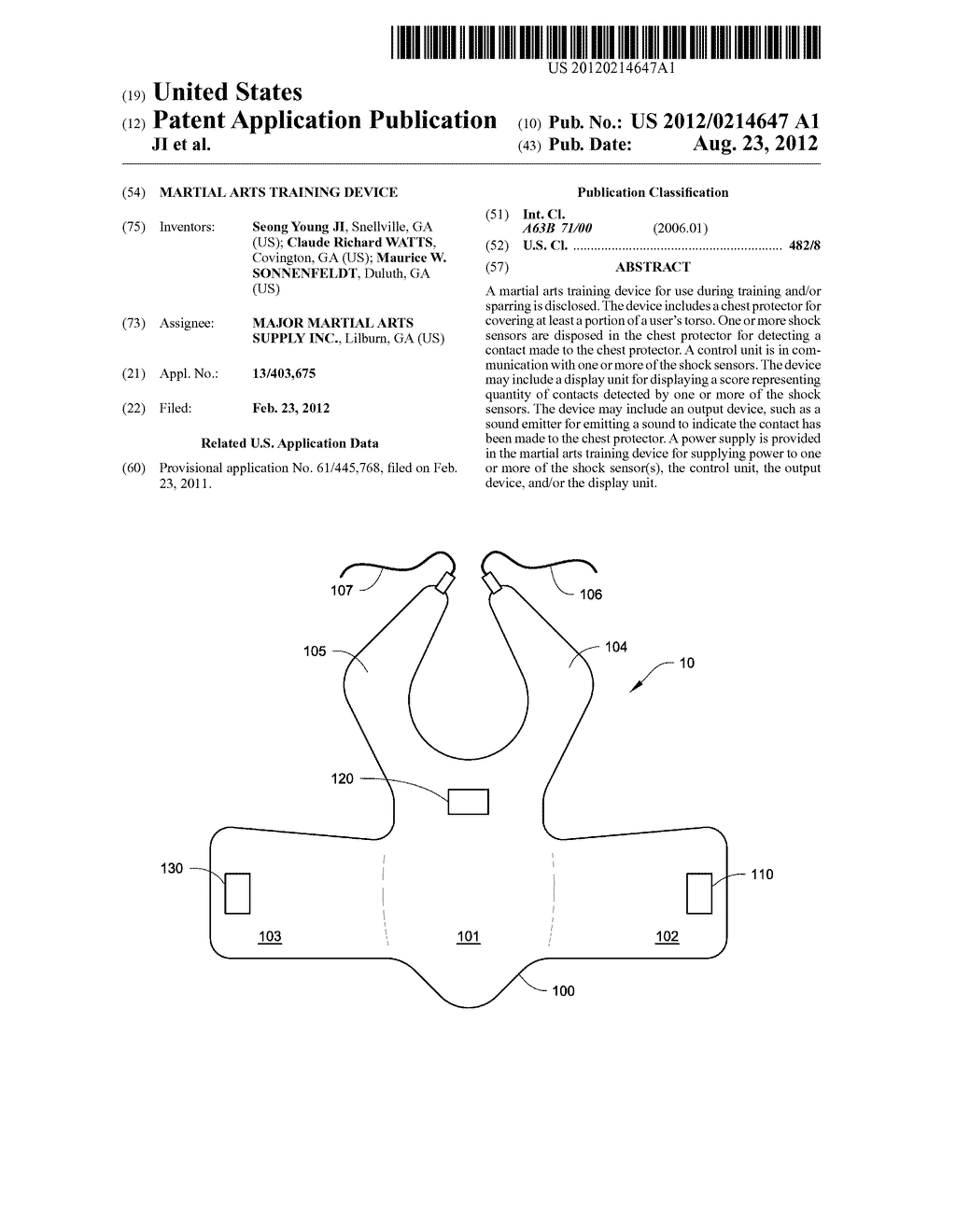 MARTIAL ARTS TRAINING DEVICE - diagram, schematic, and image 01