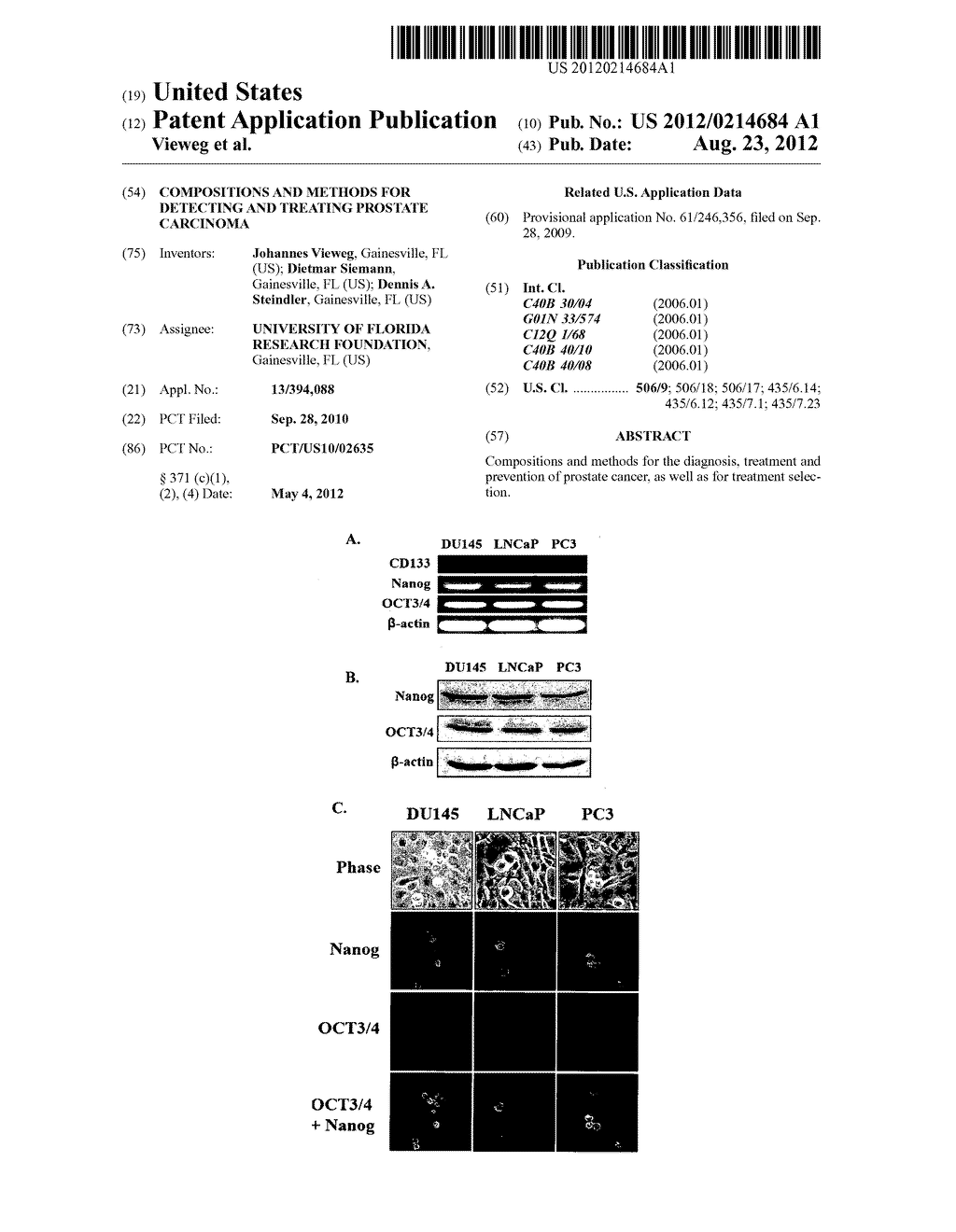 COMPOSITIONS AND METHODS FOR DETECTING AND TREATING PROSTATE CARCINOMA - diagram, schematic, and image 01