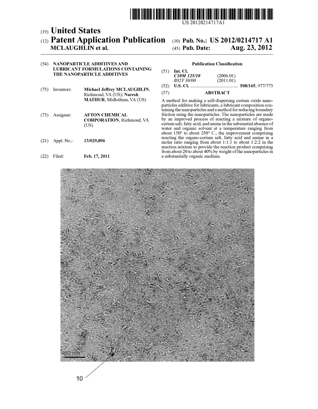 NANOPARTICLE ADDITIVES AND LUBRICANT FORMULATIONS CONTAINING THE     NANOPARTICLE ADDITIVES - diagram, schematic, and image 01