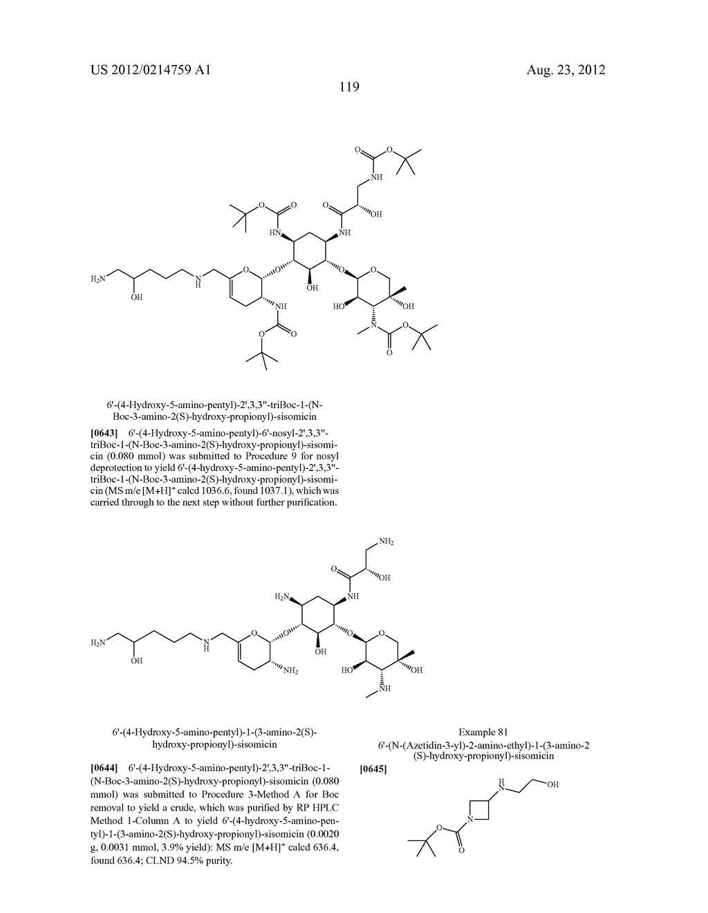TREATMENT OF KLEBSIELLA PNEUMONIAE INFECTIONS WITH ANTIBACTERIAL     AMINOGLYCOSIDE COMPOUNDS - diagram, schematic, and image 122