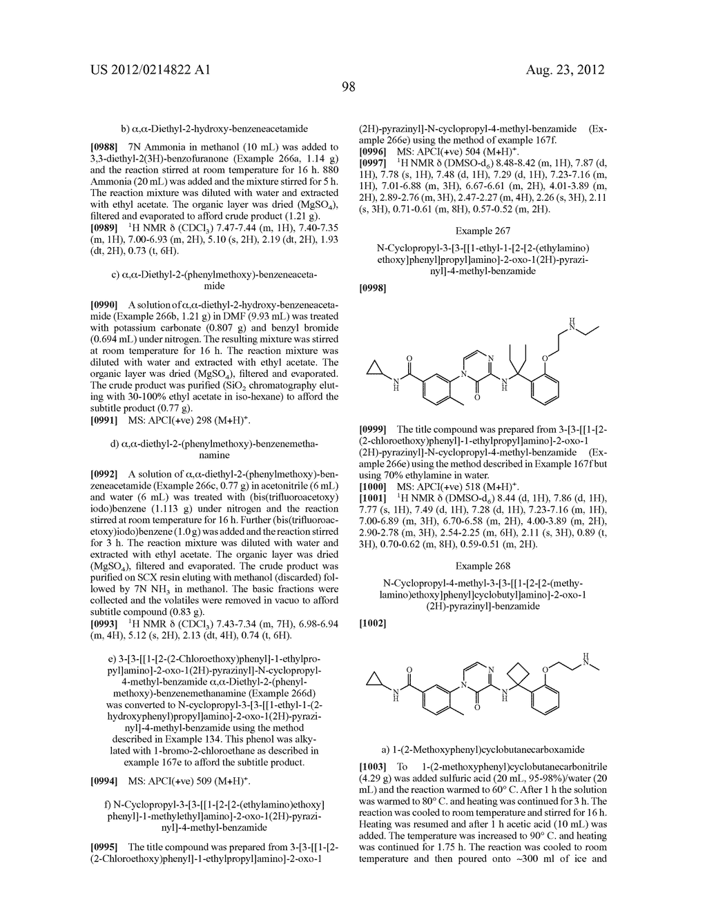 N-CYCLOPROPYL-3-FLUORO-5-[3-[[1-[2-[2-  [(2-HYDROXETHYL)AMINO]     ETHOXY]PHENYL] CYCLOPROPYL] AMINO]-2-OXO- 1     (2H)-PYRAZINYL]-4-METHYL-BENZAMIDE, OR PHARMACEUTICALLY ACCEPTABLE SALTS     THEREOF AND THEIR USES - diagram, schematic, and image 105