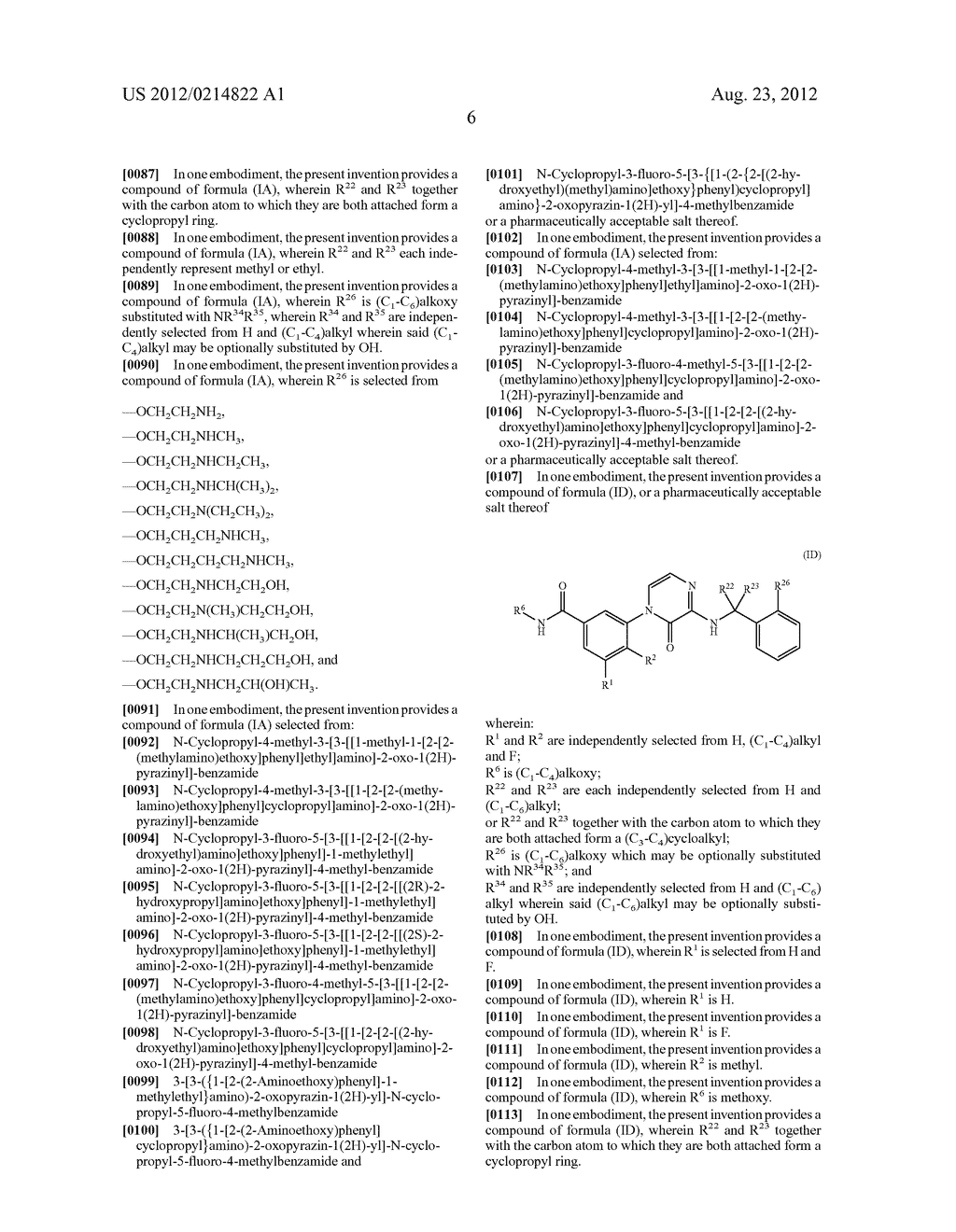 N-CYCLOPROPYL-3-FLUORO-5-[3-[[1-[2-[2-  [(2-HYDROXETHYL)AMINO]     ETHOXY]PHENYL] CYCLOPROPYL] AMINO]-2-OXO- 1     (2H)-PYRAZINYL]-4-METHYL-BENZAMIDE, OR PHARMACEUTICALLY ACCEPTABLE SALTS     THEREOF AND THEIR USES - diagram, schematic, and image 13