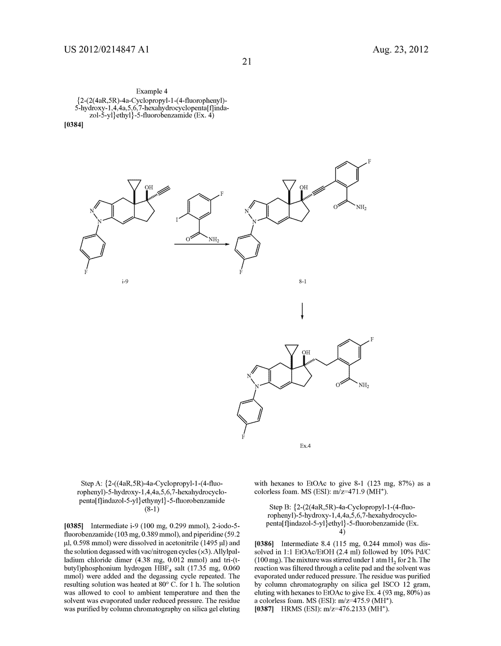 2-[1-PHENYL-5-HYDROXY-4a-SUBSTITUTED-HEXAHYDROCYCLOPENTA[F]INDAZOL-5-YL]ET-    HYL PHENYL DERIVATIVES AS GLUCOCORTICOID RECEPTOR LIGANDS - diagram, schematic, and image 22