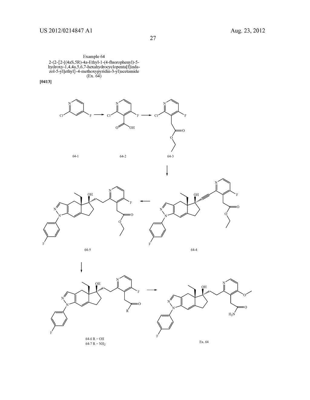 2-[1-PHENYL-5-HYDROXY-4a-SUBSTITUTED-HEXAHYDROCYCLOPENTA[F]INDAZOL-5-YL]ET-    HYL PHENYL DERIVATIVES AS GLUCOCORTICOID RECEPTOR LIGANDS - diagram, schematic, and image 28